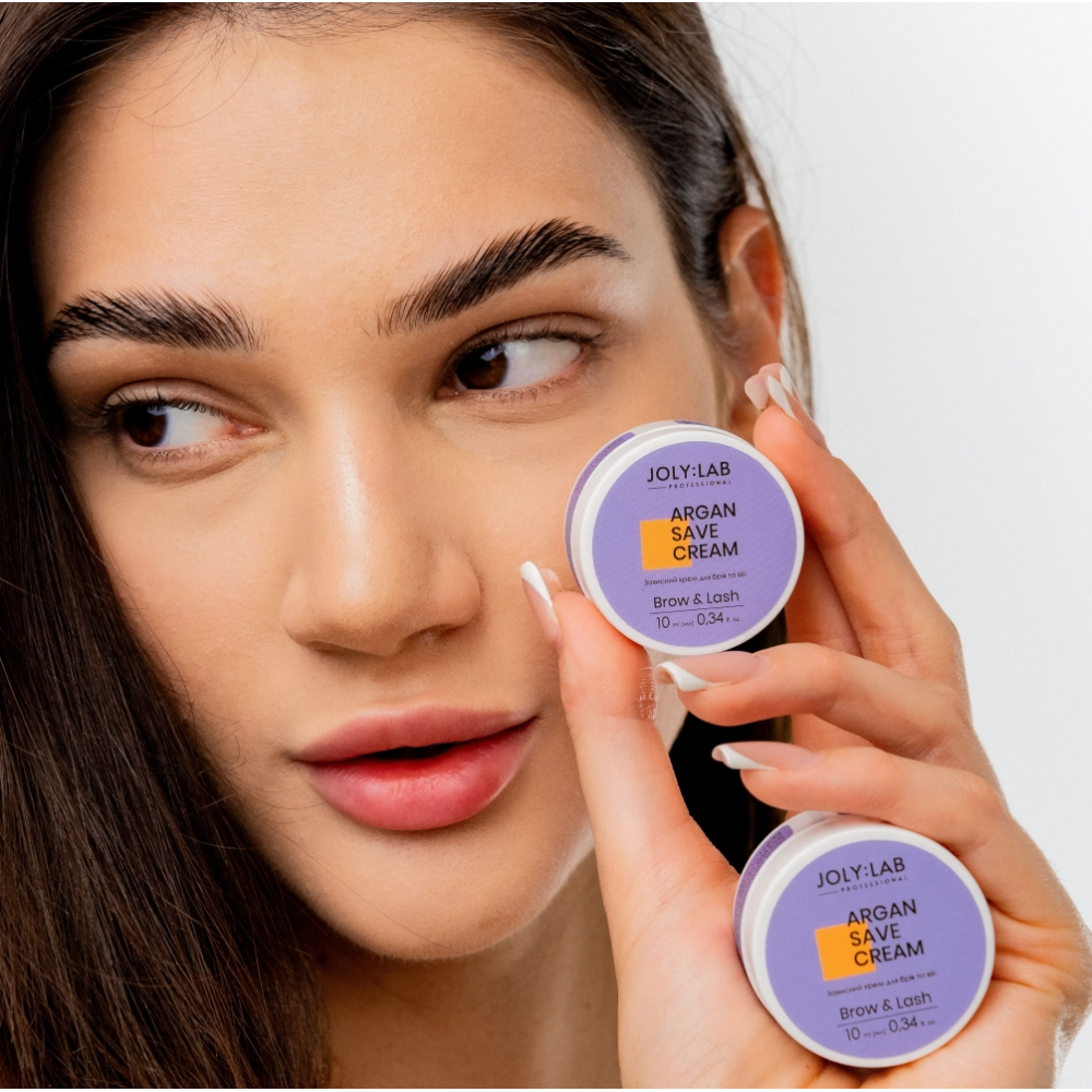Захисний аргановий крем для брів та вій Argan Save Cream Joly:Lab